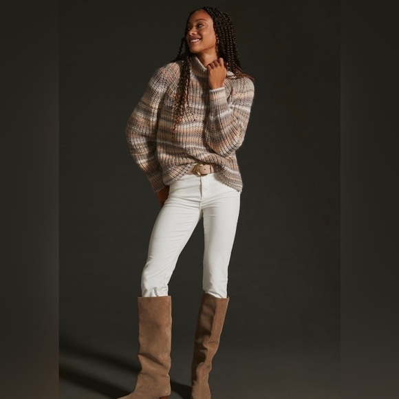 NWT ANTIK BATIK Wool Blend Striped Turtleneck Sweater Medium - Picture 5 of 9